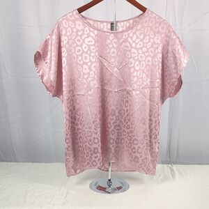 SHEIN Pink Animal Print Blouse